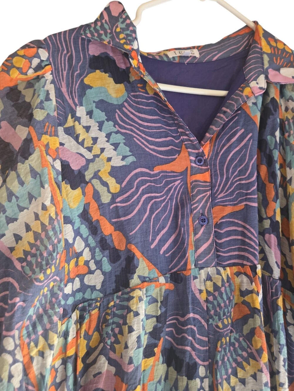 TCEC, Bohemian Printed Midi Dress in Purple Multi - Picture 2 of 8